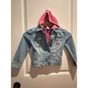 Hello Kitty Girl Hooded Jean Jacket Size 5